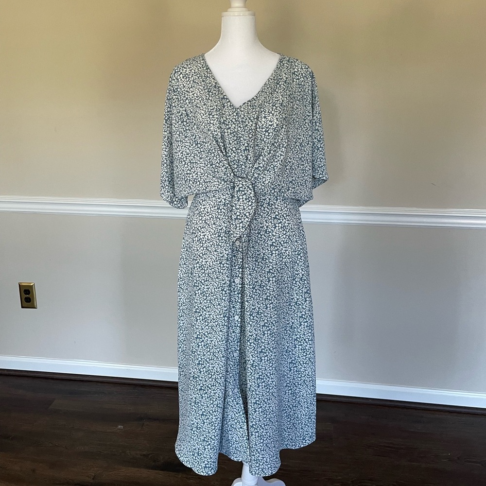 Blue/ White Floral Maternity Dress